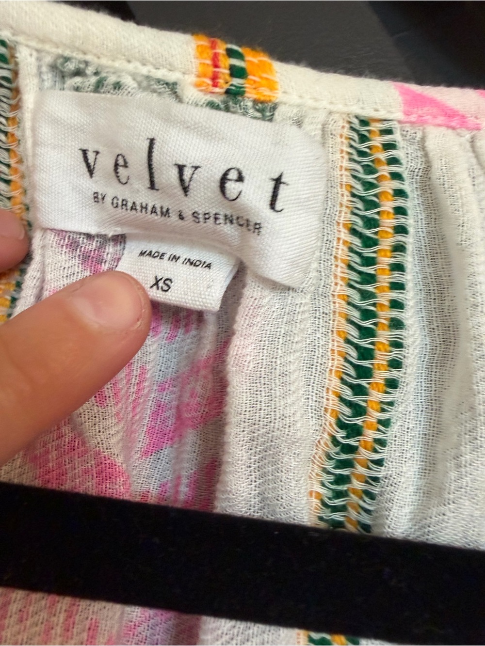 Velvet by Graham & Spencer Beth Striped/Tribal Pattern Jacquard Blouse, Size XS - Picture 10 of 12